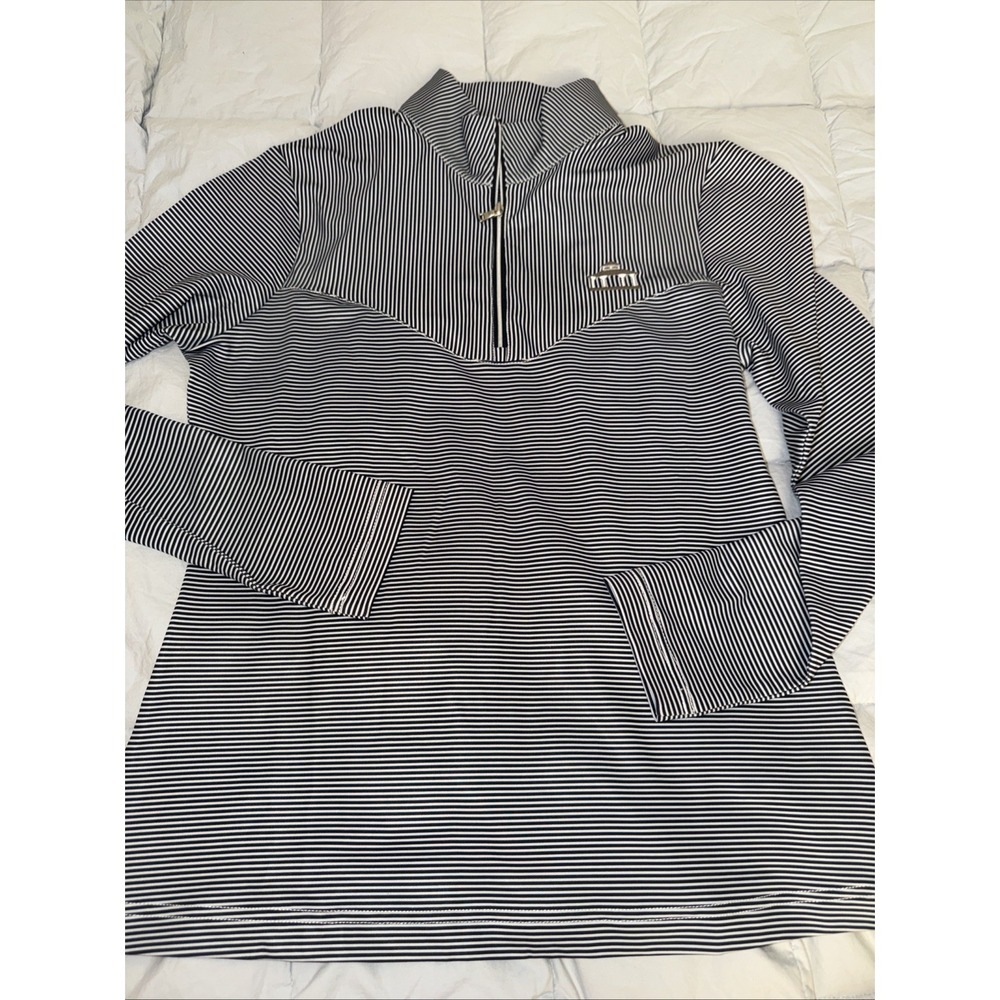 Cutter & Buck Top Womens Small‎ Tonal Stripe Forge Stretch Long Sleeve Half Zip